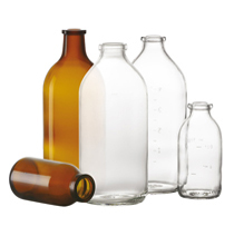 60 ml infuusfles, helder, type 1 geblazen glas